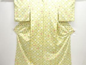 クローバー模様織り出しお召着物